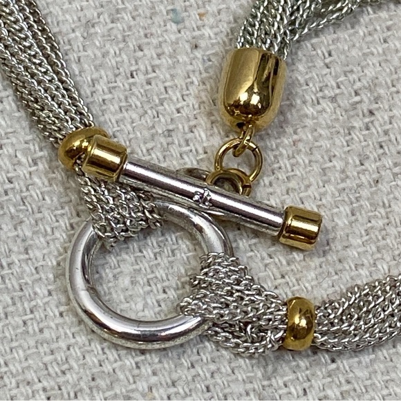 Ralph Lauren Multi Strand silver chain and ring toggle necklace - Picture 4 of 6